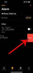 how to delete alarm on iPhone 14