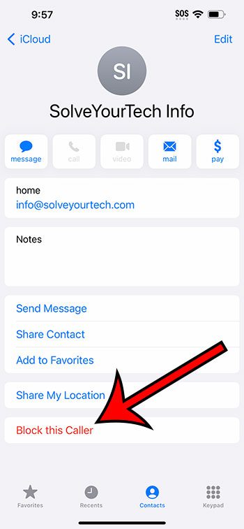 how to block contacts on iPhone 14