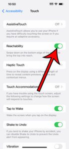 how to turn on Reachability on iPhone 14