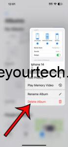 how to delete photo albums on iPhone 14