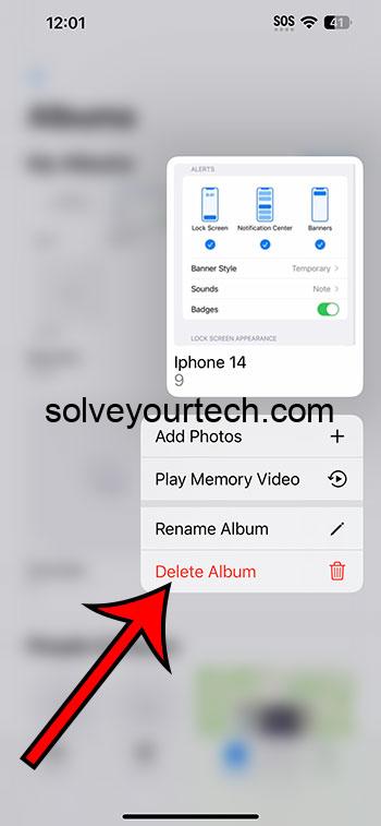 how to delete photo albums on iPhone 14