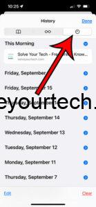 how to find Safari history on iPhone 13