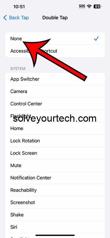 how to turn off Back Tap on iPhone