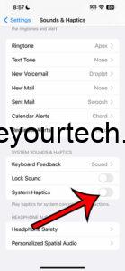 how to turn off System Haptics on iPhone 14